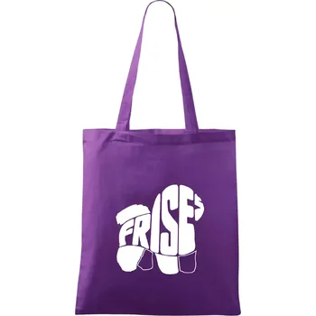 Bišonek - fries nápis v těle - Taška bavlněná - 42 x 38 cm ( Fialová )