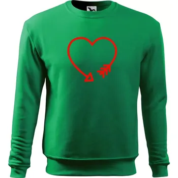 Srdce šíp - Mikina Essential dětská - 158 cm/12 let ( Středně zelená )