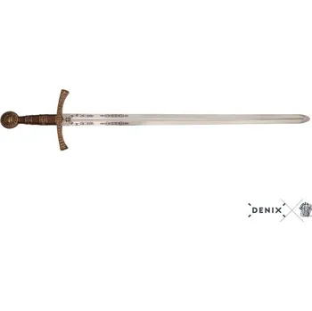 Replika zbraně Francouzský meč 14. století bez pochvy - stříbrný-zlatý