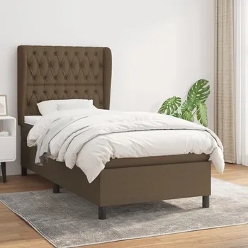 Ložnice vidaXL Box spring postel s matrací 100 x 200 cm textil [3128181] Barva: tmavě hnědá
