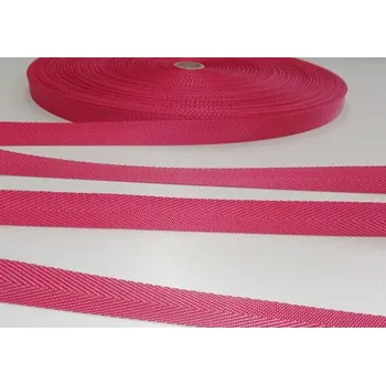 Popruh polypropylenový 16 mm, růžový- vzor rybí kost, galanterie, metráž