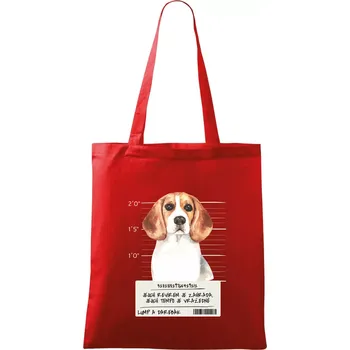 Nákupní taška Lump a darebák bígl - Taška bavlněná - 42 x 38 cm ( Červená )
