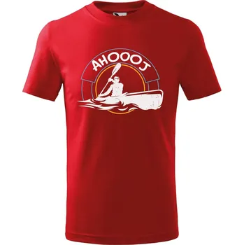 Dětská móda DOBRÝ TRIKO Dětské tričko Ahoooj kajak Velikost: 146/10 let, Barva: Červená