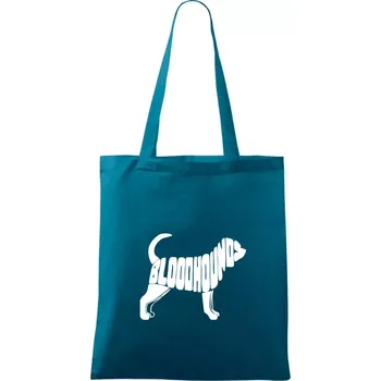 Nákupní taška Bloodhound nápis v těle - Taška bavlněná - 42 x 38 cm ( Petrolejová )