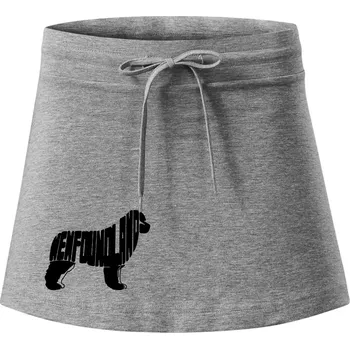 Dámská sukně Novofundlandský pes - nápis v tělě - Sportovní sukně - two in one - L ( Tmavě šedý melír )