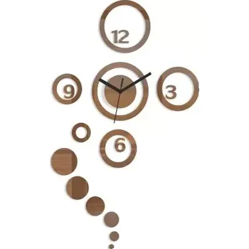 Hodiny 3D nalepovací hodiny Dream hnědo-zrcadlové