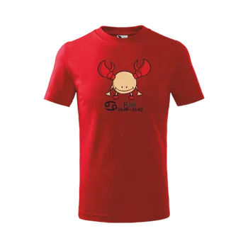 ON-DESIGN Dětské tričko znamení RAK Velikost: 134 cm/8 let, Barva: červená