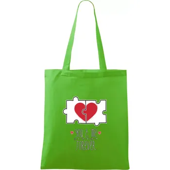 Nákupní taška You and me forever - Taška bavlněná - 42 x 38 cm ( Apple Green )