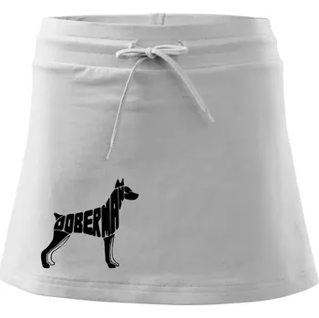 Dámské oblečení Dobrmans - nápis v tělě - Sportovní sukně - two in one - M ( Bílá )