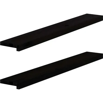 Parapet vidaXL Okenní parapety 2ks světle hnědé 110x15x2cm masivní dub [4009089] Barva: tmavě hnědá