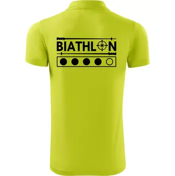 Pánská košile Biathlon terč a hůlky - Polokošile Victory sportovní (dresovina) - 2XL ( Limetková )