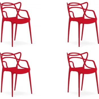 jídelní souprava Sada 4 ks plastových židlí KATO červených