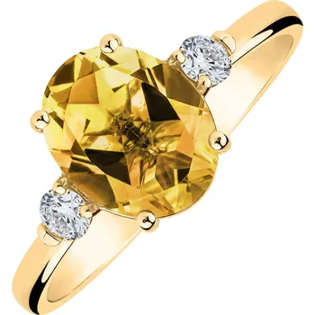 Prsten Prsten s diamanty a citrínem Asuan