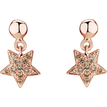 Náušnice Náušnice s hnědými diamanty Amazing Night