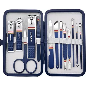 Sada na manikúru i pedikúru 13ks v modrém pouzdře