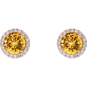 Náušnice Náušnice s diamanty a citrínem Eternal Sunshine
