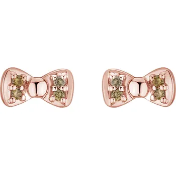 Náušnice Náušnice s hnědými diamanty Endless Bow