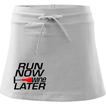 Dámská sukně Run now Wine later - Sportovní sukně - two in one - L ( Bílá )