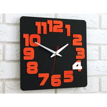 Hodiny Nástěnné hodiny Logic černo-oranžové