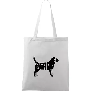 Bígl - nápis v těle - Taška bavlněná - 42 x 38 cm ( Bílá )