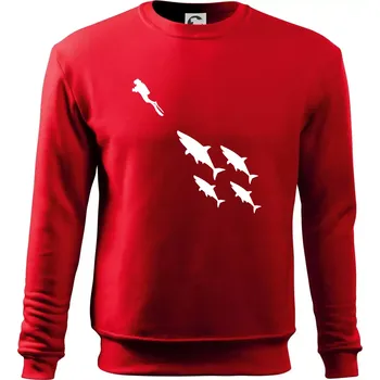 Chlapecké tričko Potápěč žraloci - Mikina Essential dětská - 146 cm/10 let ( Červená )