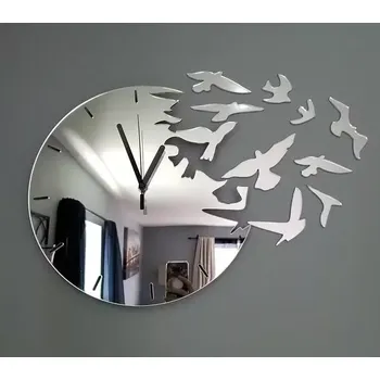 Hodiny 3D nalepovací hodiny Swallows zlaté