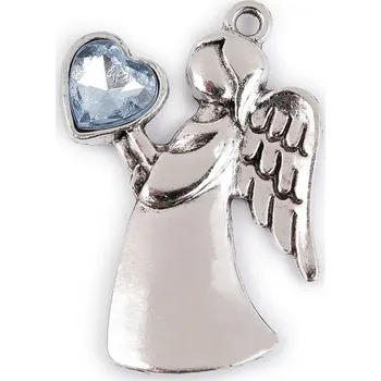 Přívěsek Přívěsek anděl se srdcem 24x36 mm - 4 modrá dětská