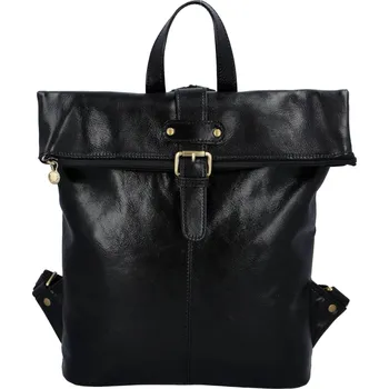 Městský batoh Prostorný kožený batoh pro dámy i pány Claire, černá