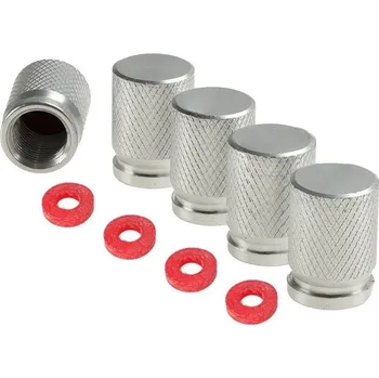 Čepička na ventilek Carmotion Čepičky ventilků na auto , stříbrné, 5 ks