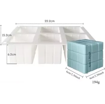 Forma na odlévání Silikonová forma na svíčky - Rubikovka 6x (Forma na 6 svíček)