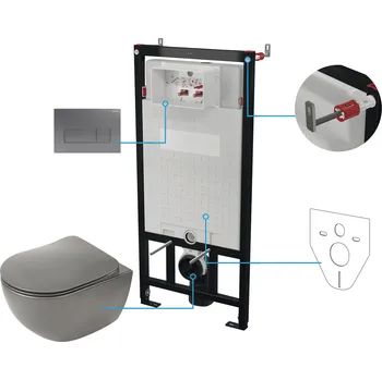 Deante WC set Peonia 6v1, podomítkový systém + toaleta - CDETDZPW