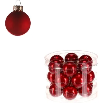 Kulaté skleněné ozdoby - pr. 4 cm, červené, cena za balení (18 ks) - VAK137-4