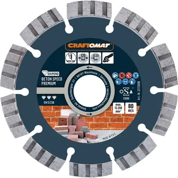Řezný kotouč Craftomat Diamantový řezný kotouč Beton speed Premium, ø 125 × 2,3 × 22,23 mm, 12250 ot./min. 6680006