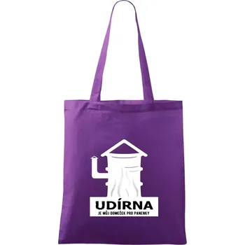 Udírna je můj domeček pro panenky - Taška bavlněná - 42 x 38 cm ( Fialová )