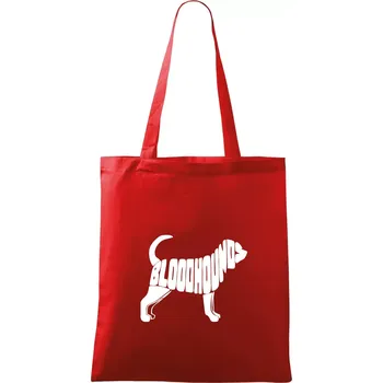 Bloodhound nápis v těle - Taška bavlněná - 42 x 38 cm ( Červená )