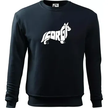 Chlapecké tričko Corgi - nápis v těle - Mikina Essential dětská - 146 cm/10 let ( Námořní modrá (velmi tmavá - téměř černá) )