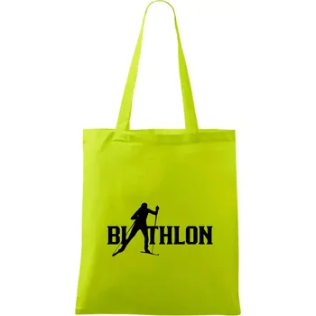 Biathlon nápis - Taška bavlněná - 42 x 38 cm ( Limetková )