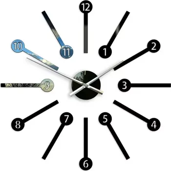 Hodiny 3D nalepovací hodiny Metro černé