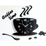 Nástěnné hodiny Coffee černé
