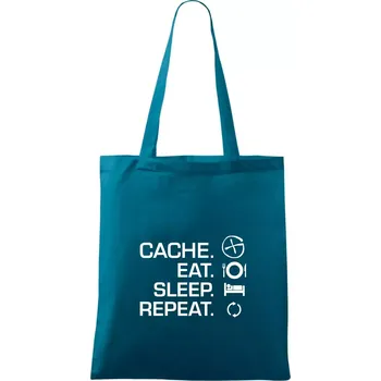 Eat sleep repeat Cache - Taška bavlněná - 42 x 38 cm ( Petrolejová )