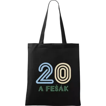 Nákupní taška 20 a fešák - Taška bavlněná - 42 x 38 cm ( Černá )