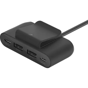 Belkin BUZ001bt2MBKB7 Belkin 4-portový USB Power Extender (2xUSB-C, 2xUSB-A) až 30W + 2m USB-C kabel, černá