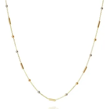 Šperk Dámský zlatý dvoubarevný náhrdelník s kuličkami 42-45 cm ZLNAH220F + DÁREK ZDARMA
