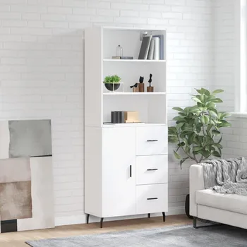 přebalovací pult a komoda Skříň highboard bílá 69,5 x 34 x 180 cm kompozitní dřevo Bílá3189461