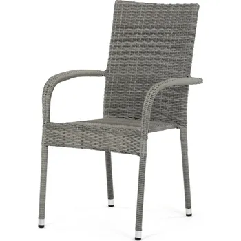 Zahradní křeslo SELEN — kov, umělý ratan, šedá