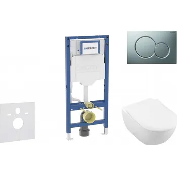 GEBERIT - Duofix Set předstěnové instalace, klozetu Subway 2.0 a sedátka softclose, tlačítko Sigma01, matný chrom SANI11CK2110