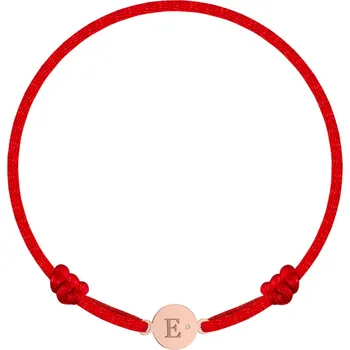 Náramek Dětský diamantový náramek se šňůrkou Circle Letter E