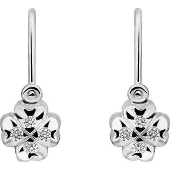 Náušnice Dětské náušnice s diamanty Tiny Cloverleaf
