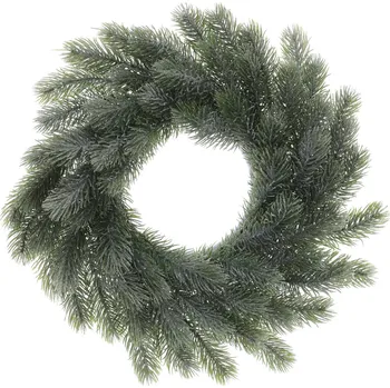 Věnec smrkový - pr. 35 cm, umělý, zelený, jemně ojíněný - SG7317 GRN-GL