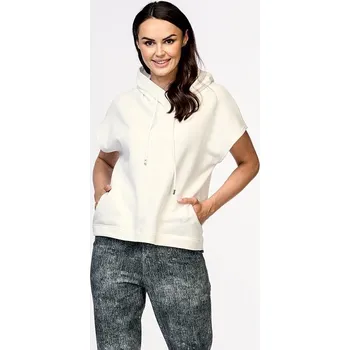 Dámská vesta Smetanová vesta s kapucí a kapsami 631 velikost S